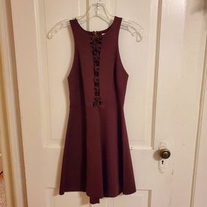 UO Silence + Noise maroon NWT mini swing dress